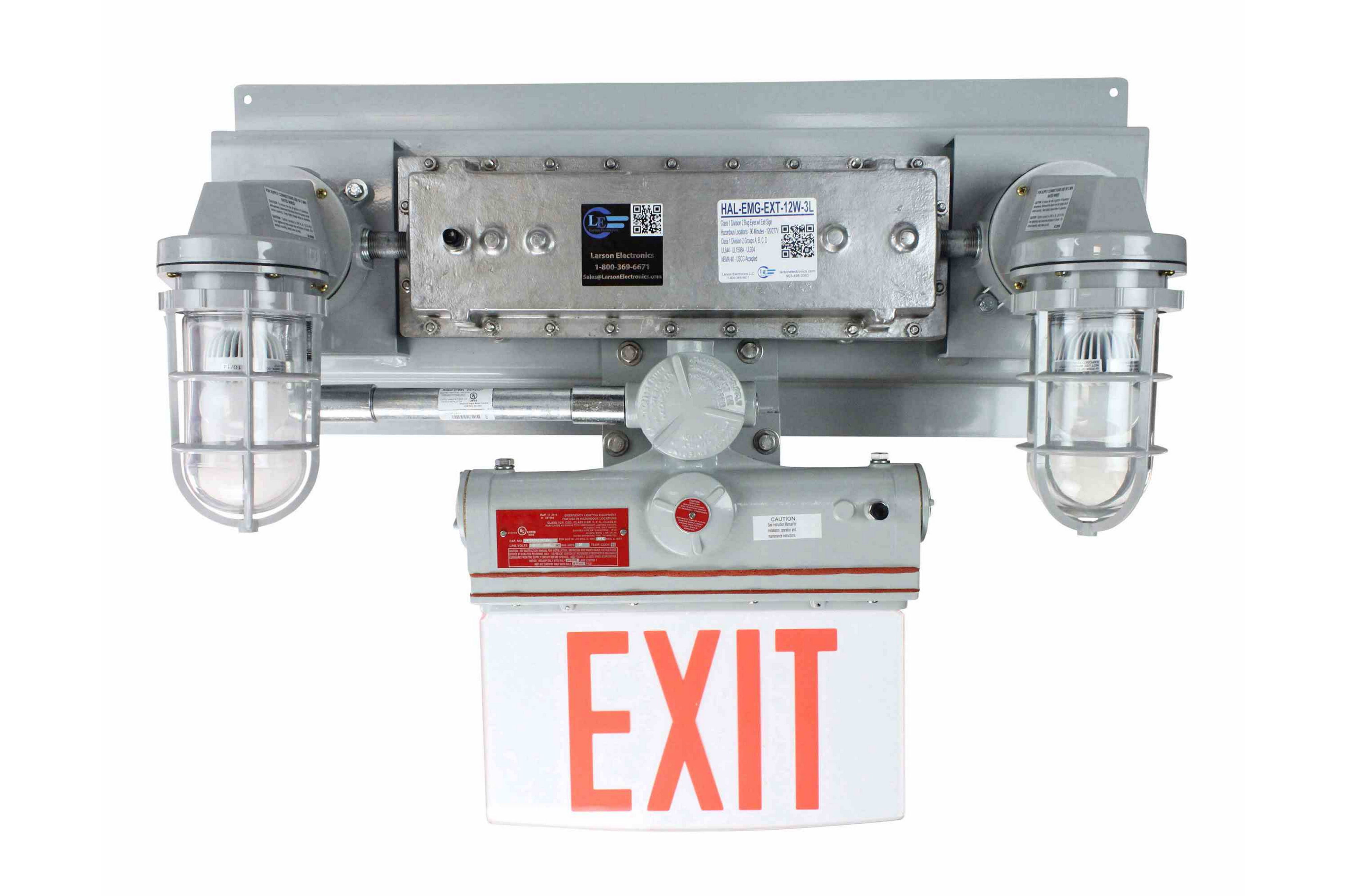 Larson Electronics - C1D2 Emergency LED Bug Eyes w/ Exit Sign ...