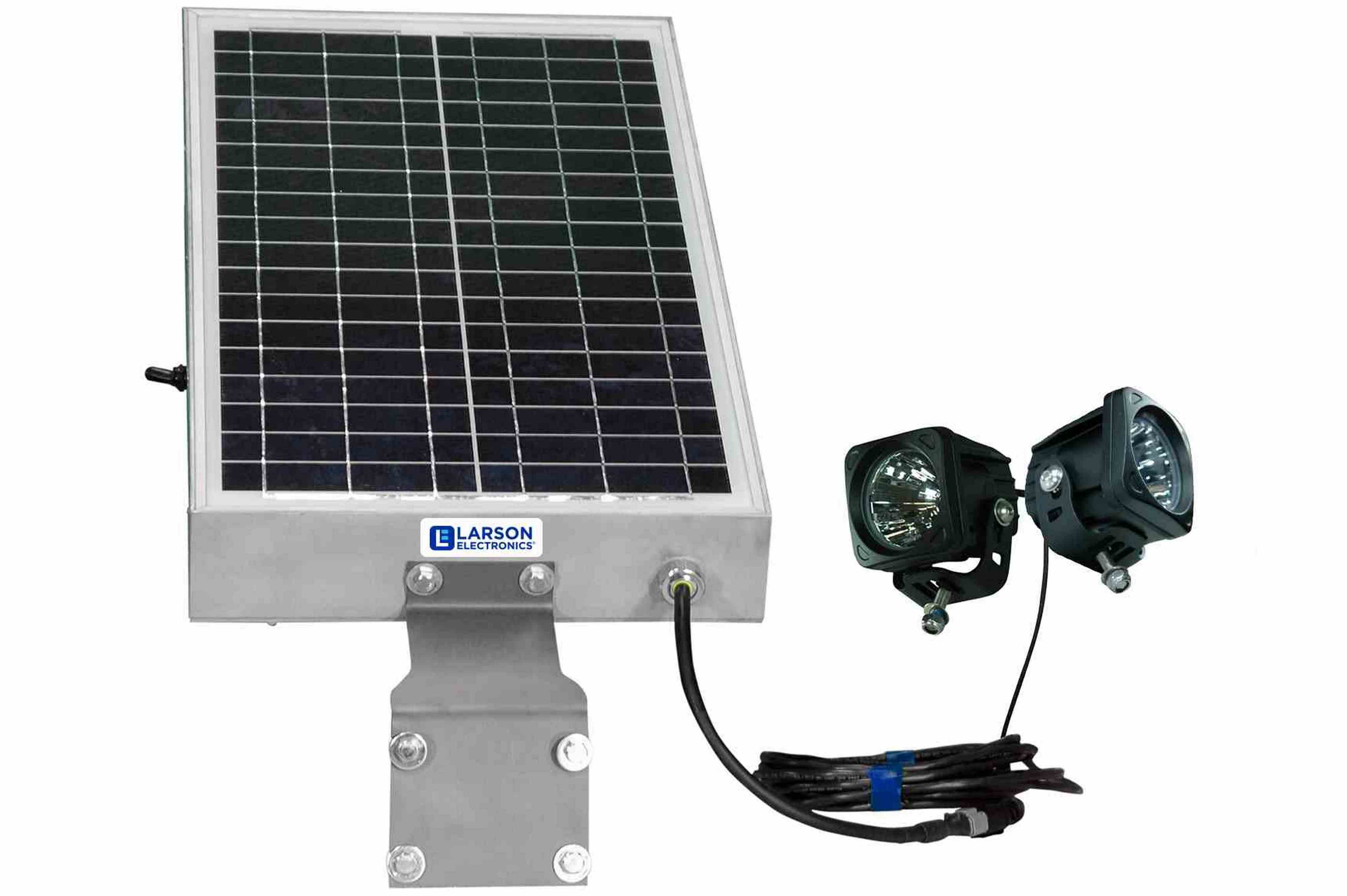 Larson Electronics - Solar Powered Dual LED Light - (2) 10W Lamps - 12 ...
