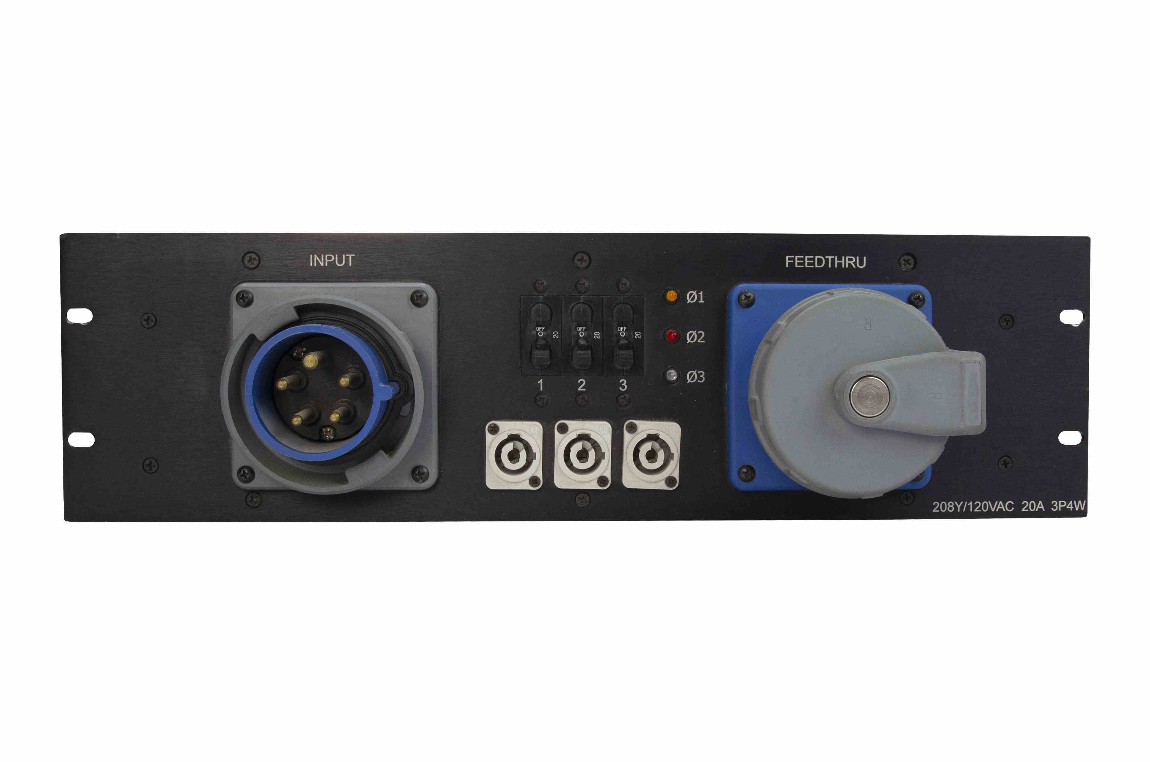 Larson Electronics - Rack Mount Power Distribution - 208/120V Wye 3 ...