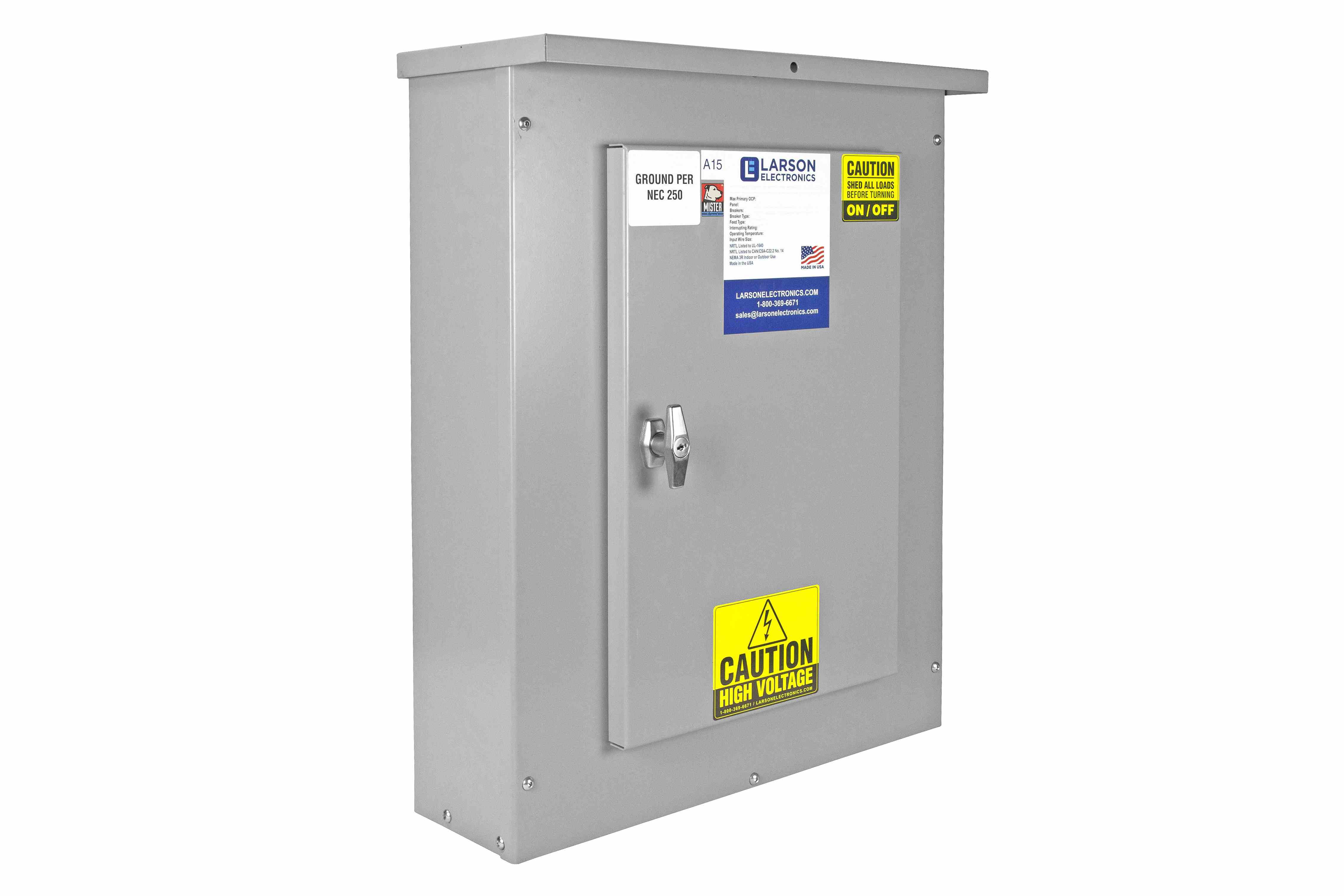 Larson Electronics - 125A Power Panelboard, 3PH MLO Panel, 12 Circuit ...