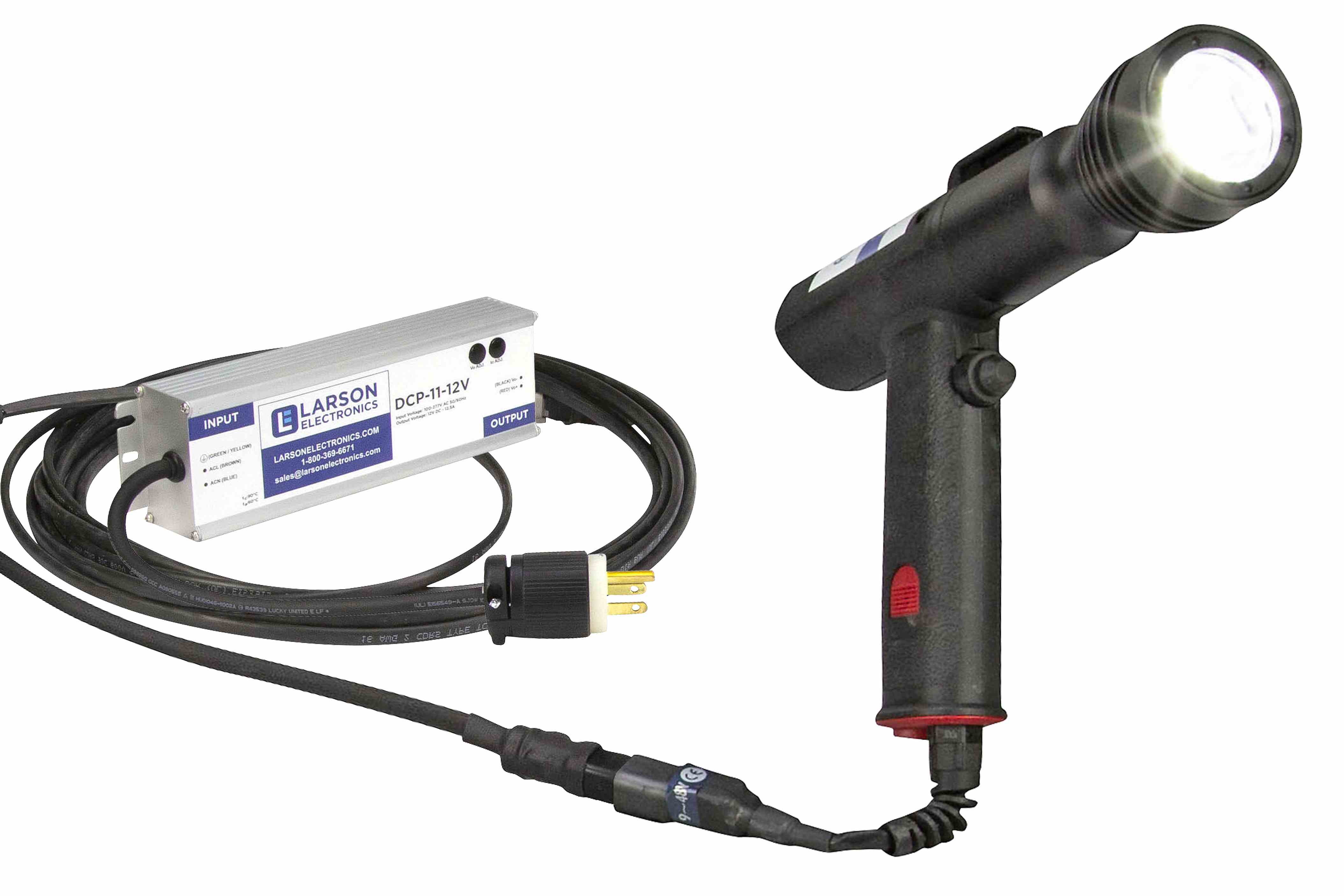 Larson Electronics - 110V LED Spotlight - 800 Lumen - 600'L X 120'W ...
