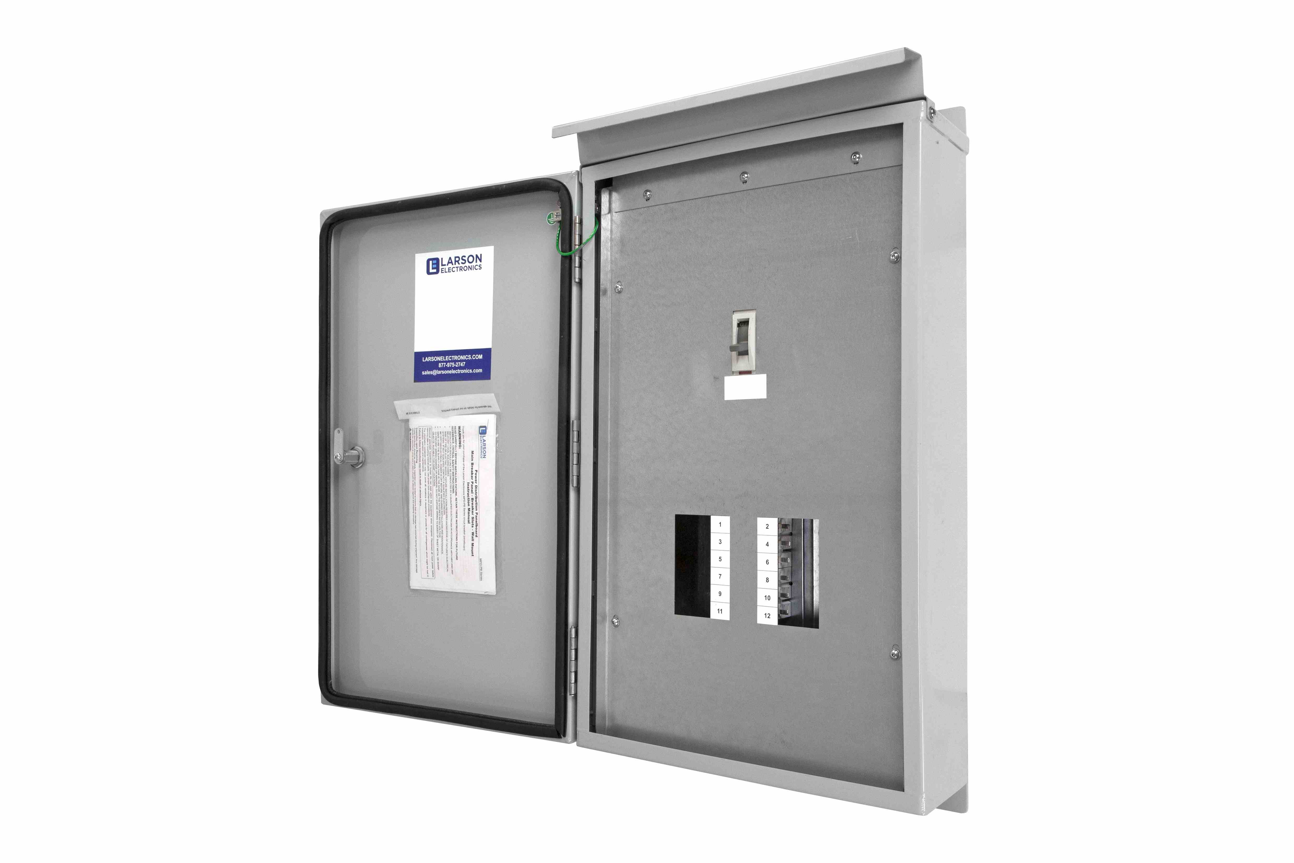 Larson Electronics - 125A Power Panelboard, 3PH Main Breaker Panel, 12 ...