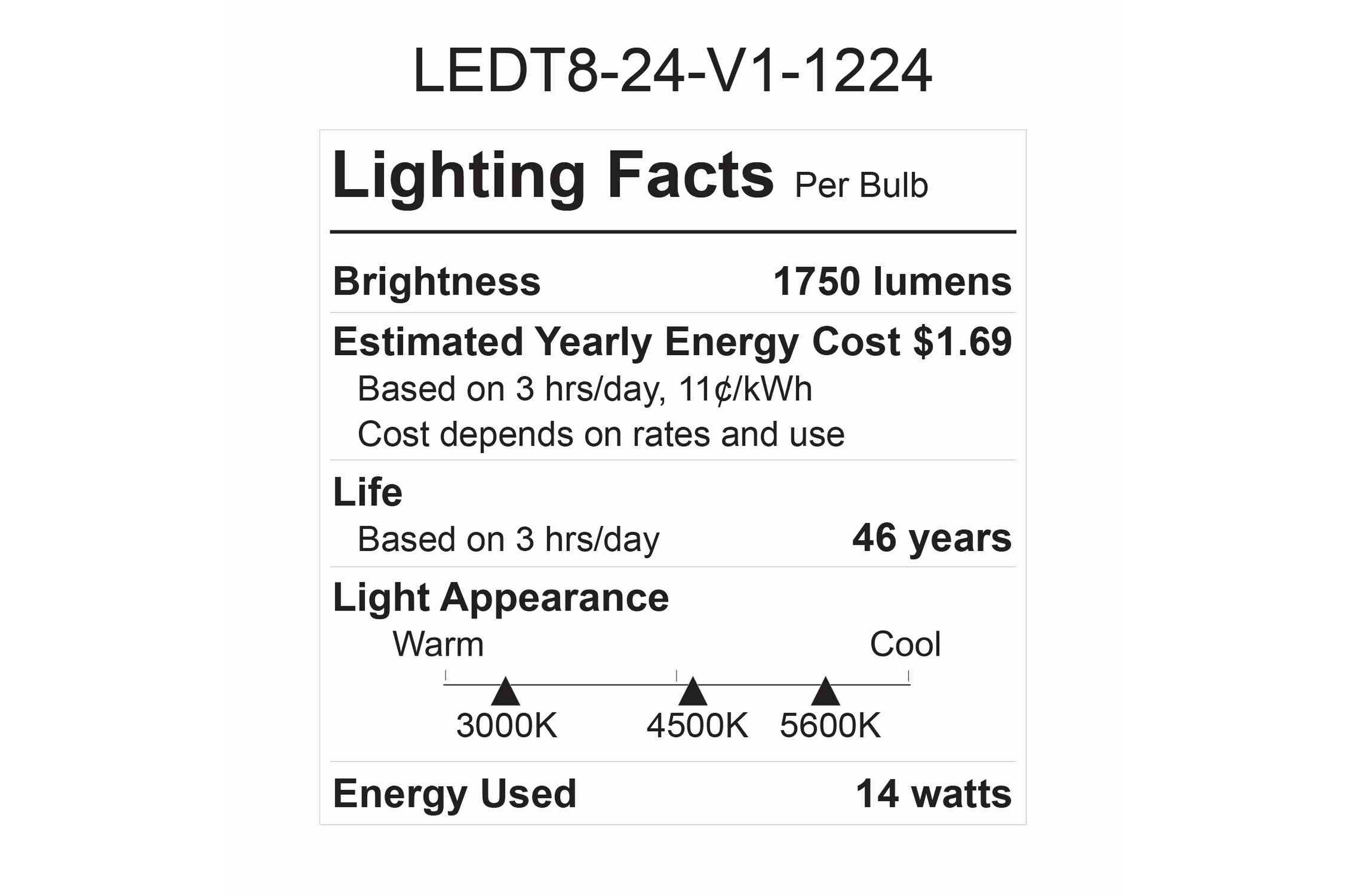 Larson Electronics - 14W LED Bulb - 2 Foot T8 Lamp - 1750 Lumens - Low ...