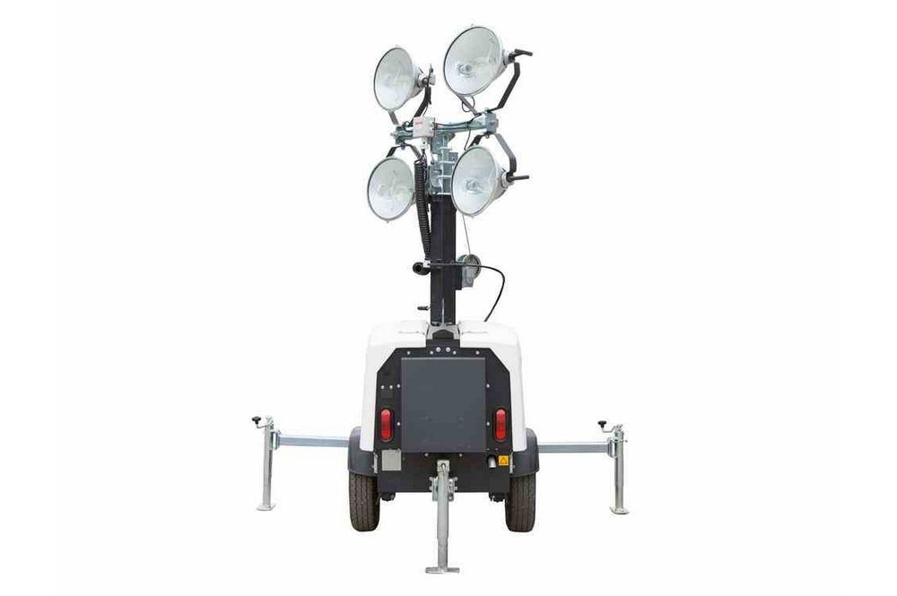 Larson Electronics - 25' Telescoping Tower - 4 Metal Halide Fixtures ...