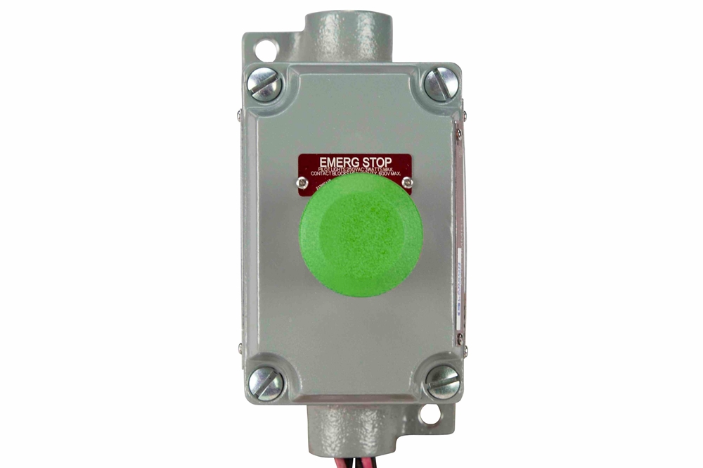 Larson Electronics - Explosion Proof Green Mushroom Push Button Switch ...