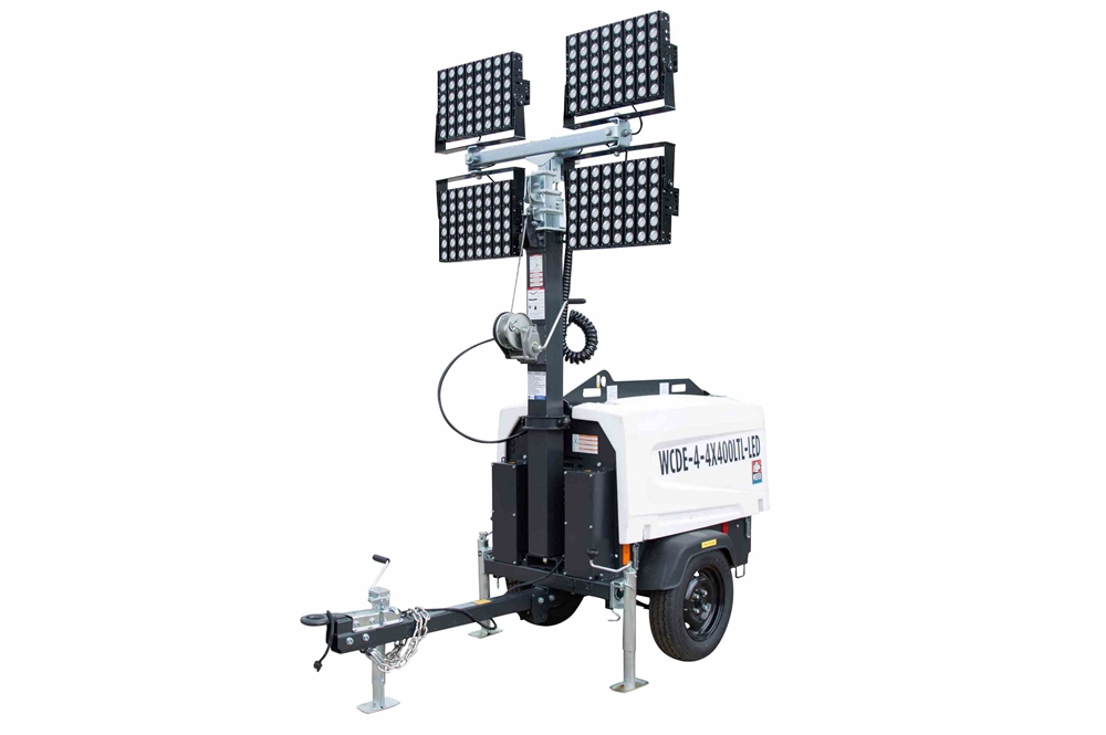 Larson Electronics - 30' Mobile LED Light Tower - (4) LED Lights, Dusk ...