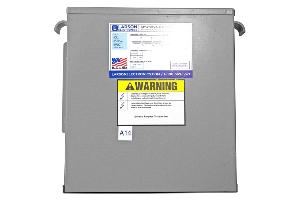 Larson Electronics - 3 kVA Distribution Transformer - 480V Delta ...