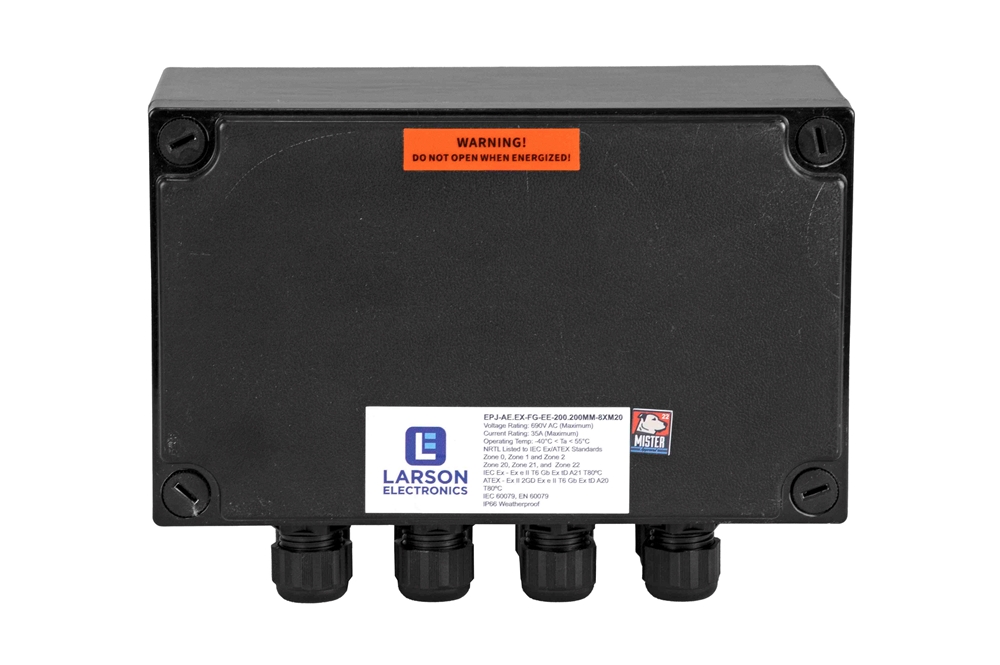 Larson Electronics - Hazloc Non-Metallic Junction Box - 250mm x 250mm x ...
