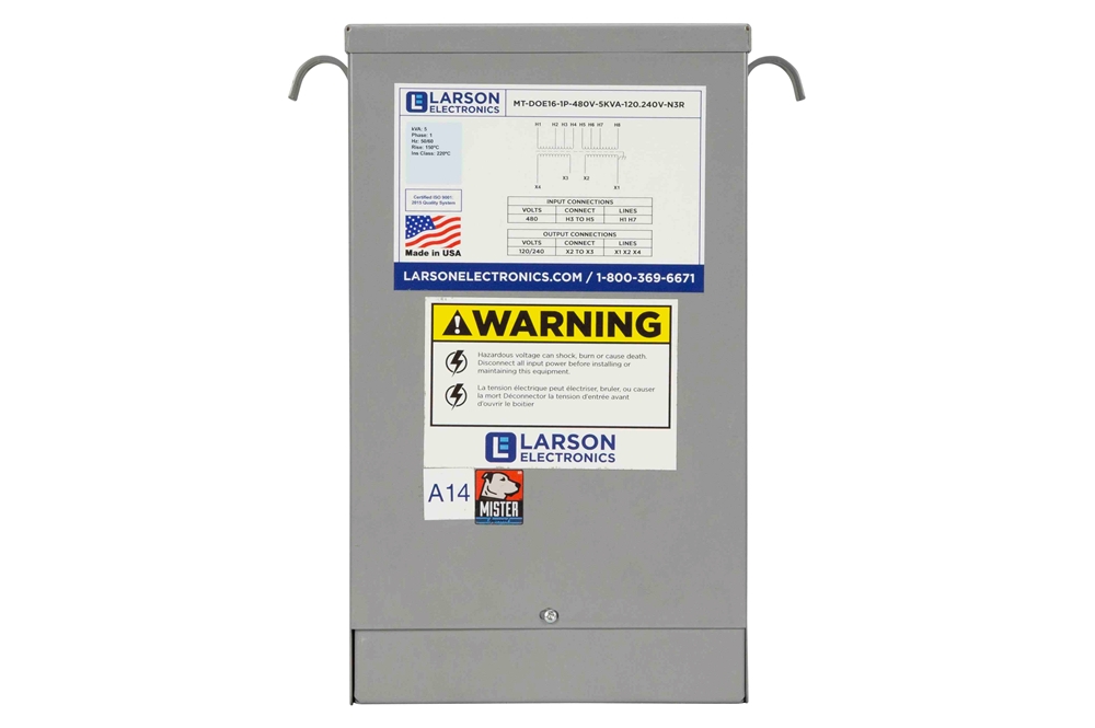 Larson Electronics - 9 kVA Isolation Transformer - 380/480V Delta ...