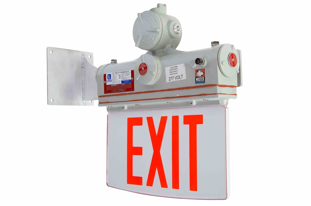 Larson Electronics - Explosion Proof Exit Sign - C1D1 - IP65 - 120V ...