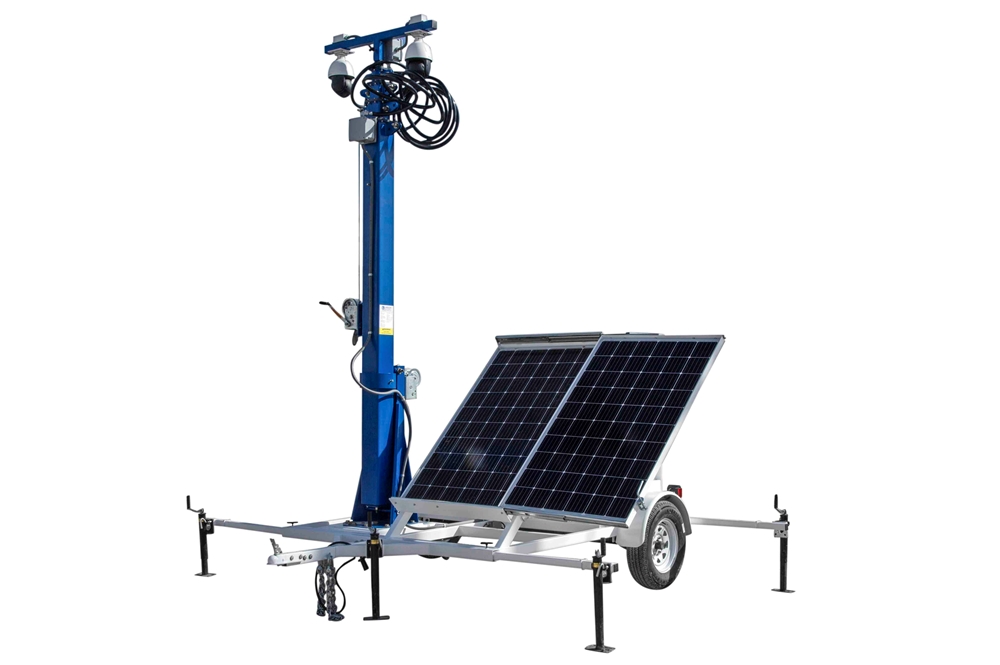Larson Electronics - 30' Portable Solar Security Tower - 10' Trailer ...