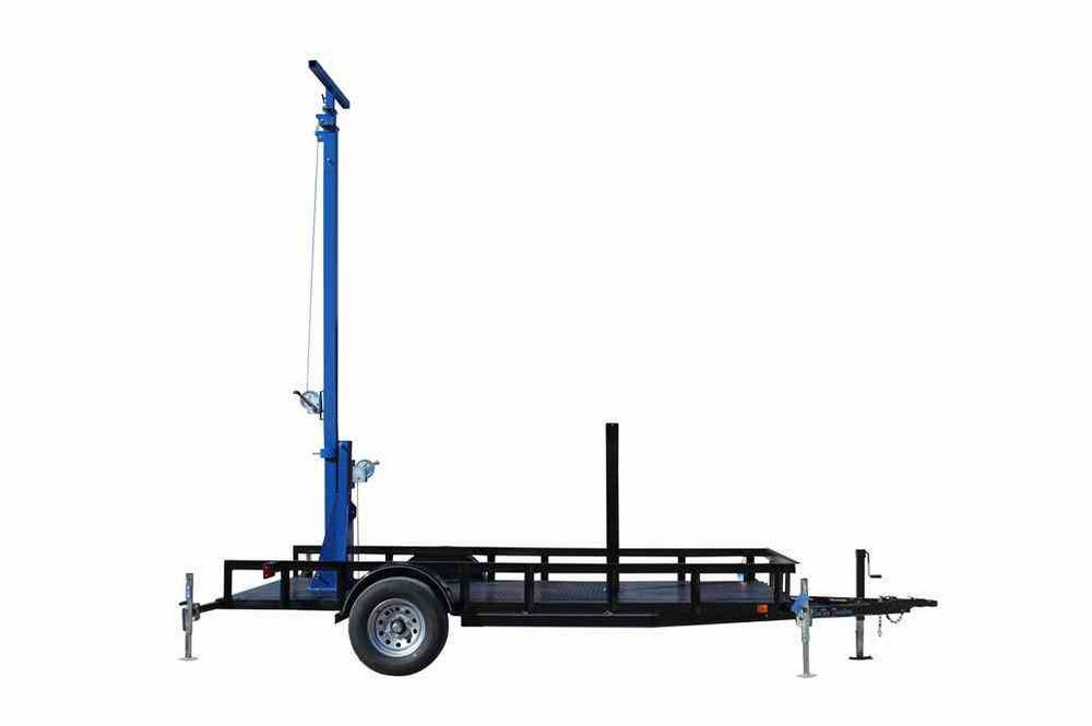 Larson Electronics - Four Stage Light Mast on 14' Single Axle Trailer w ...