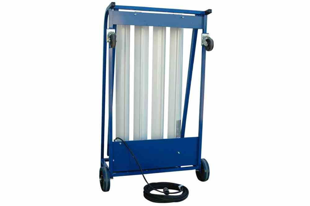 Explosion Proof Fluorescent Light Upright Cart with Wheels - 40,000 Lumens - Paint Booth Approved ~ image ~ 4