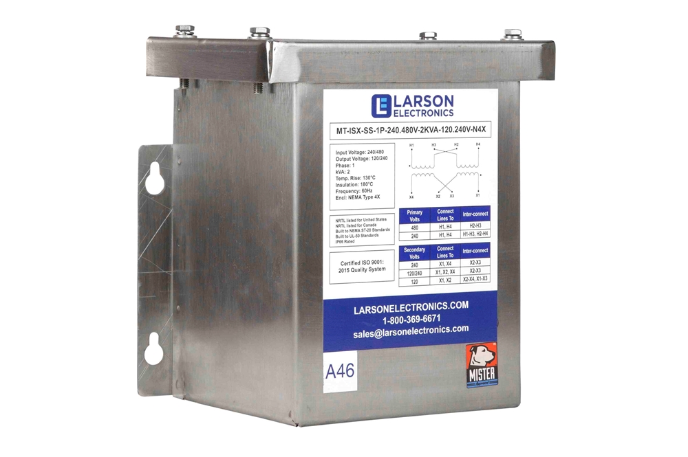 Larson Electronics - 250 VA Encapsulated Isolation Transformer - 480V ...
