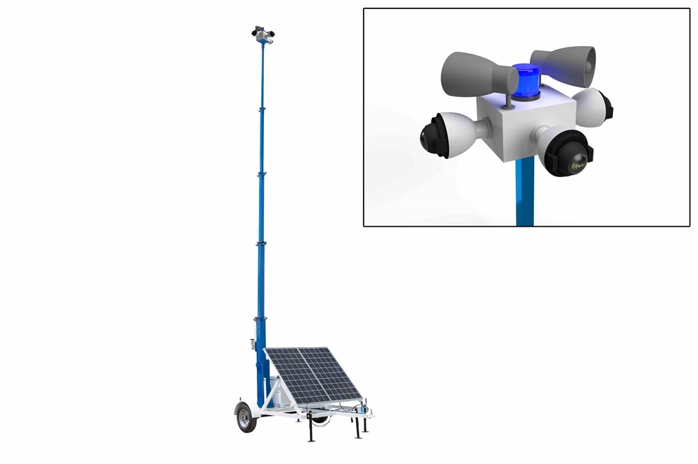 Larson Electronics - Mobile Solar Security Tower - 30' Mast, 7.5 ...