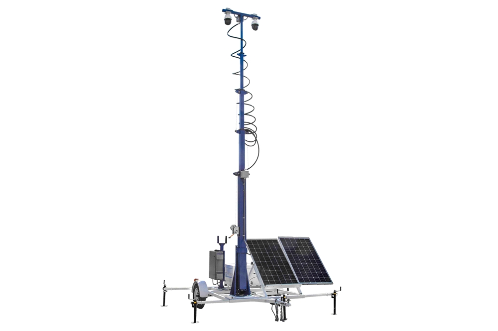 Larson Electronics - 20' Portable Solar Security Tower - 7.5' Trailer ...