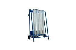Explosion Proof LED Lights for Paint Booths on Aluminum Upright Cart with Wheels - 480V