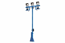 10' Flood Light Tower - (3) 60W LED Fixtures & (2) Remote Control LED Lights - Electric Winch
