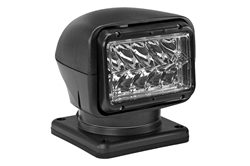 Remote Control LED Spotlight - 12-24V DC, 5000 Lumens - Permanent Mount - Black Housing - Light Only