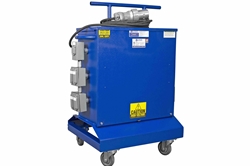5 KVA Portable Power Distribution, 480V 3PH to 120V 1PH, (2) L5-30R (8) 5-20R GFCI Duplex Outlets, 10' 12/3 SOOW Cord w/ L22-20P, NEMA 3R