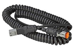 16' Coil Cord with Male and Female Deutsch Connectors - Coil Extension Cord for Handheld Lights