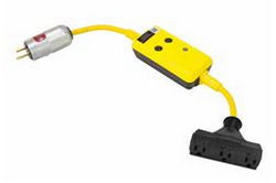 20'' 12/3 SOOW Linecord w/ 3 GFCI Protected Outlets - 15 Amp - Explosion Proof Plug- Hot Work Permit