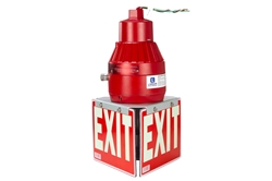 26W Red Explosion Proof Compact Fluorescent Exit Sign - 450 Lumens - Class I Div 1 & 2 - 120-277V AC
