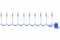 *RENTAL*Explosion Proof String Light-10 Drop Lights-Spans 100ft-Includes 120/240VAC to12/24V DC Xfmr