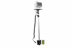 LED Spotlight on Telescoping Pole Mount & Mounting Bracket - (1) Wireless Remote - 16' Coil Cord