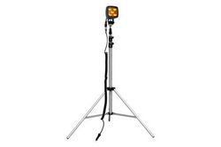 25W Amber LED Spotlight - 3.5-10' Aluminum Tripod - 2250 Lumens - IP67 - 9-60VDC - 16' Cord w/ Plug