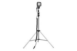 25W White LED Spotlight - 3.5-10' Aluminum Tripod - 2250 Lumens - IP67 - 9-60VDC - 16' Cord w/ Plug