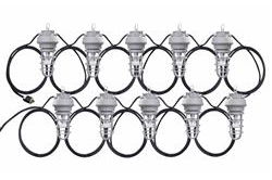 200' Temporary Tunnel String Light - 20 LED Work Lamps - 480V - 10/5 SOOW Cable - MSHA
