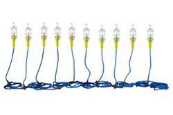 100W Industrial Vapor Proof LED String Light - 10 Drop Lights - AC or DC - Daisy Chain Unit