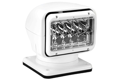 Remote Control LED Spotlight - 12-24V DC, 5000 Lumens - No Remote Included - Permanent Mount - White Housing