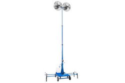 Dual Portable Evaporative Air Mister Cooler on Cart w/ Mast - 7'-12' - 8723 CFM - 30" OD - 34 Gal