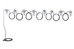 200ft C1D2 Hazloc LED String Lights - 8 Lamps - Chemical Resistant - 12/3 SOOW