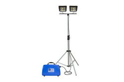 120W Rechargeable LED Tripod Light - 3.5' to 10' - (2) LED Lamps - 1,500Wh Li-ion Battery - IP68