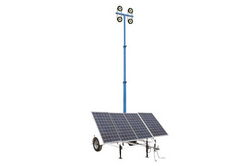 Explosion Proof 5-Stage Solar Light Tower - 13.5'-30' - (4) 100W LED Lamps - (4) 250aH Batteries