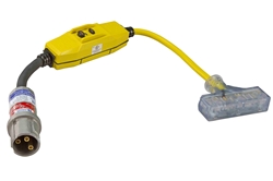 20'' 12/3 SOOW Linecord with 3 GFCI Protected Outlets - 15 Amp Max Rated - 3P2W EXP Plug