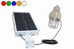 24V Solar Powered Explosion Proof LED Strobe Light - 20' Cord - C1D2 Panel - ATEX Zone 1, 21