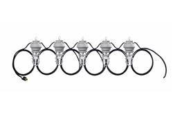 50' Heavy Duty Industrial String Light - 5 LED Work Lamps - 120V - 12/3 SOOW Cable