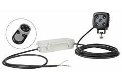 25W LED Warning Spotlight - 2250 Lumens - 120-240V AC - Green Safety Light - IP67 - Wireless Remote