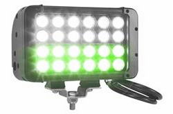 LED Light Emitter - 12 Green LEDs, 12 White LEDs - 72 Watts - 800'L X 100'W Spot Beam -  9-42VDC