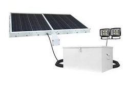 100W Solar Powered LED Flood Light - 10000 Lumens - (2) 200aH SLA Batteries - Day/Night - 240W Panel