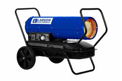 Cart Mounted Forced Air Heater - 120V - Kerosene/Diesel - 540 CFM, 140000 BTUs - 10 Gal Tank - Blue