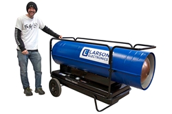 Cart Mounted Forced Air Heater - 120V - Kerosene/Diesel - 3000 CFM, 600000 BTUs - 40 Gal Tank - Blue