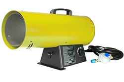 Adjustable Forced Air Heater - 120V - Propane - 400 CFM, Up to 150K BTUs - 10' Hose/Regulator - Yellow