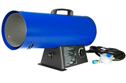 Forced Air Heater - 120V - Natural Gas - 435 CFM, 150,000 BTUs - 10' Hose/Regulator - Blue