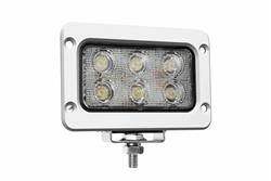 18 Watt Boat LED Flood Light - 1400 Lumens - Six 3-Watt LEDs - 10-32 Volt DC - IP67 Waterproof