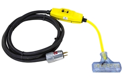 20' 12/3 SOOW Linecord with 3 GFCI Protected Outlets - 15 Amp Max Rated - Explosion Proof Plug